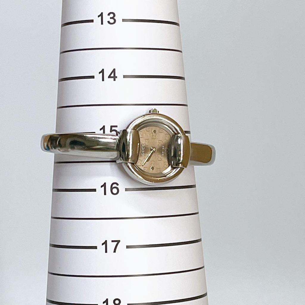 USED GUCCI 1400L Ladies Wristwatch GG Brown Silver GG