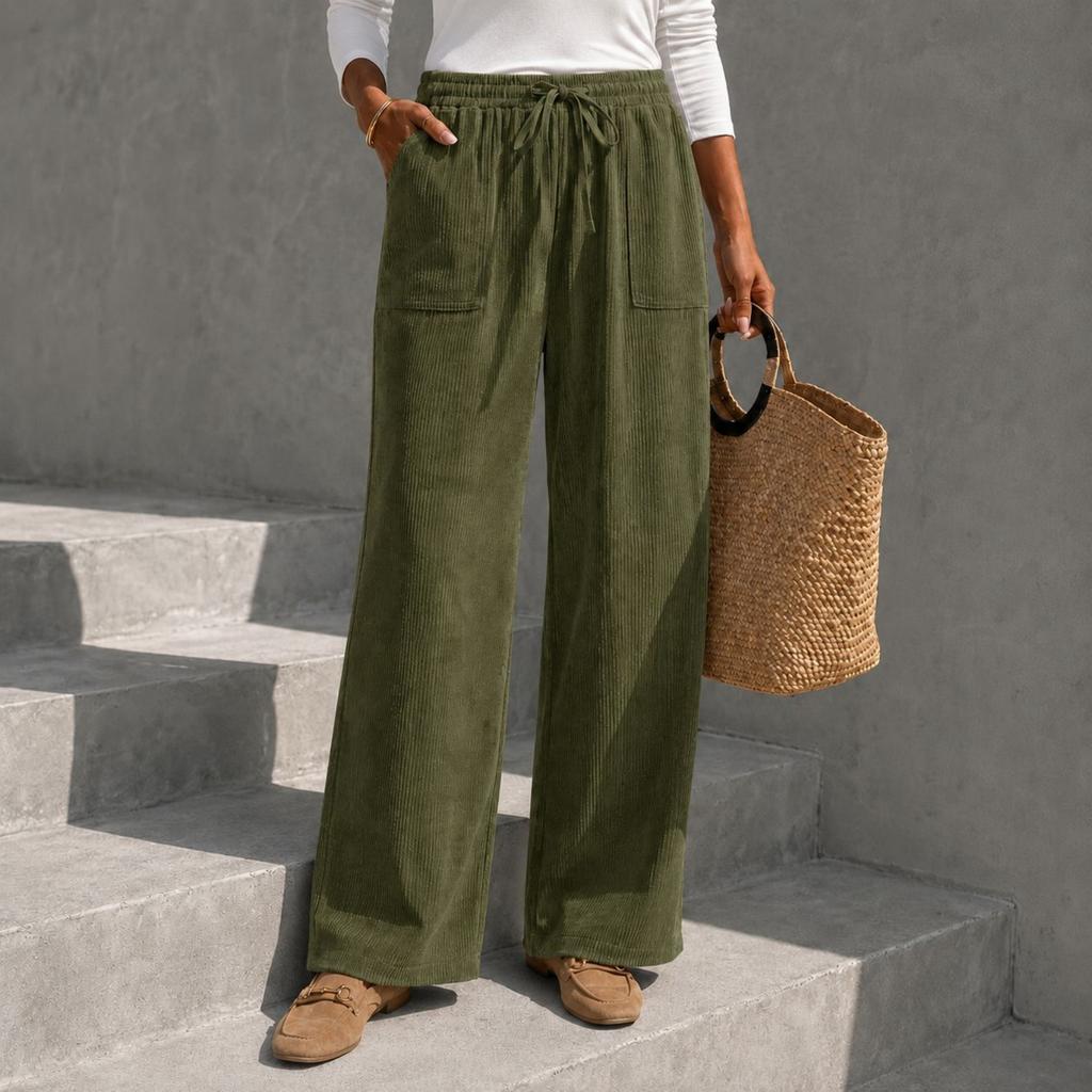 Women's Casual Color Loose Fit Wide Leg Pants for Everyday Fashion