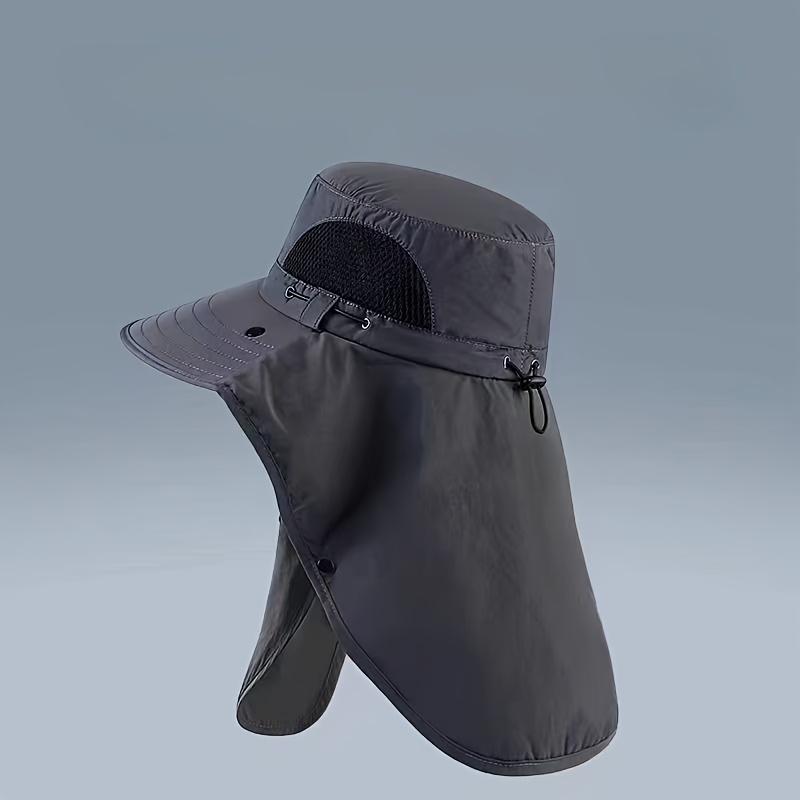 1 st Solskydd Fiskarhatt Nackskydd Integrerad Fiskemarchkeps Utomhus Andningsbar Bredbrättad Hatt