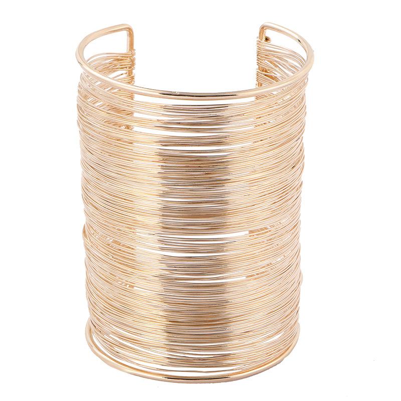 Baroque Retro Note Multi Layer Bracelet, Metal Open Cuff Arm Ring