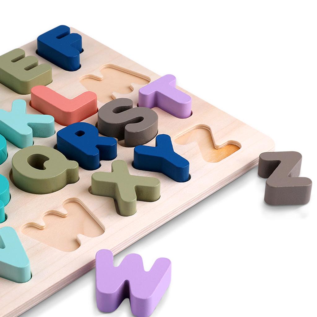 Wooden Blocks puzzle playing Developmental Colorful Montessori Christmas Birthday Gift Toddler
