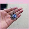 Evil Eye Charm Necklace With Alloy Moon Pendant And Geometric Style For Unique Jewelry