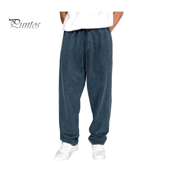 

Мужские спортивные брюки с широкими штанинами, эластичным поясом и завязками, однотонные спортивные штаны полной длины, свободные, с карманами, длинные брюки XL темно-синий