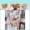Stylish Woven Bucket Bag For Women Large Capacity Casual Tote Handbag In Beige And Khaki Colors