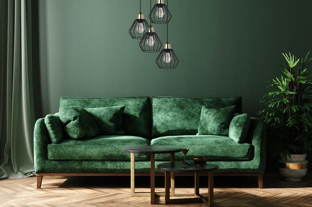 Hanging Lamp, Ceiling Chandelier, Wire Shade, Led