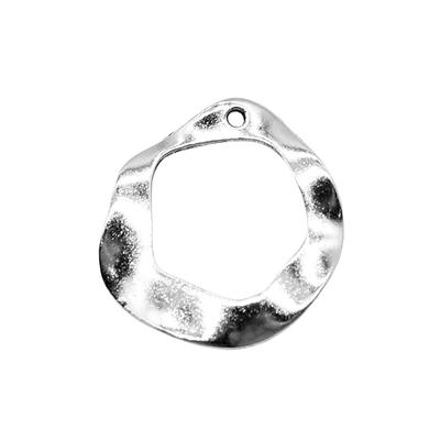Marke: Antiksilber, 10 Stück: WYISYWG Unregelmäßiger Creolen-Ohrring-Verbinder, Zubehör, Basteln, 24 x 25 mm
