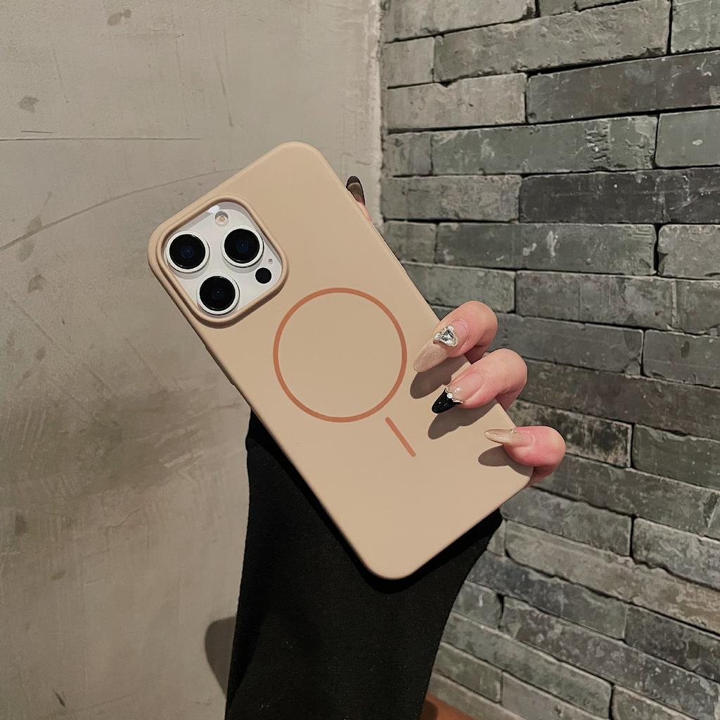 Applicable To IPhone16ProMax Thin Circle Magnetic Skin Absorbing Mobile Phone Case Apple 15 Matte 14 Fall Protection Case 13