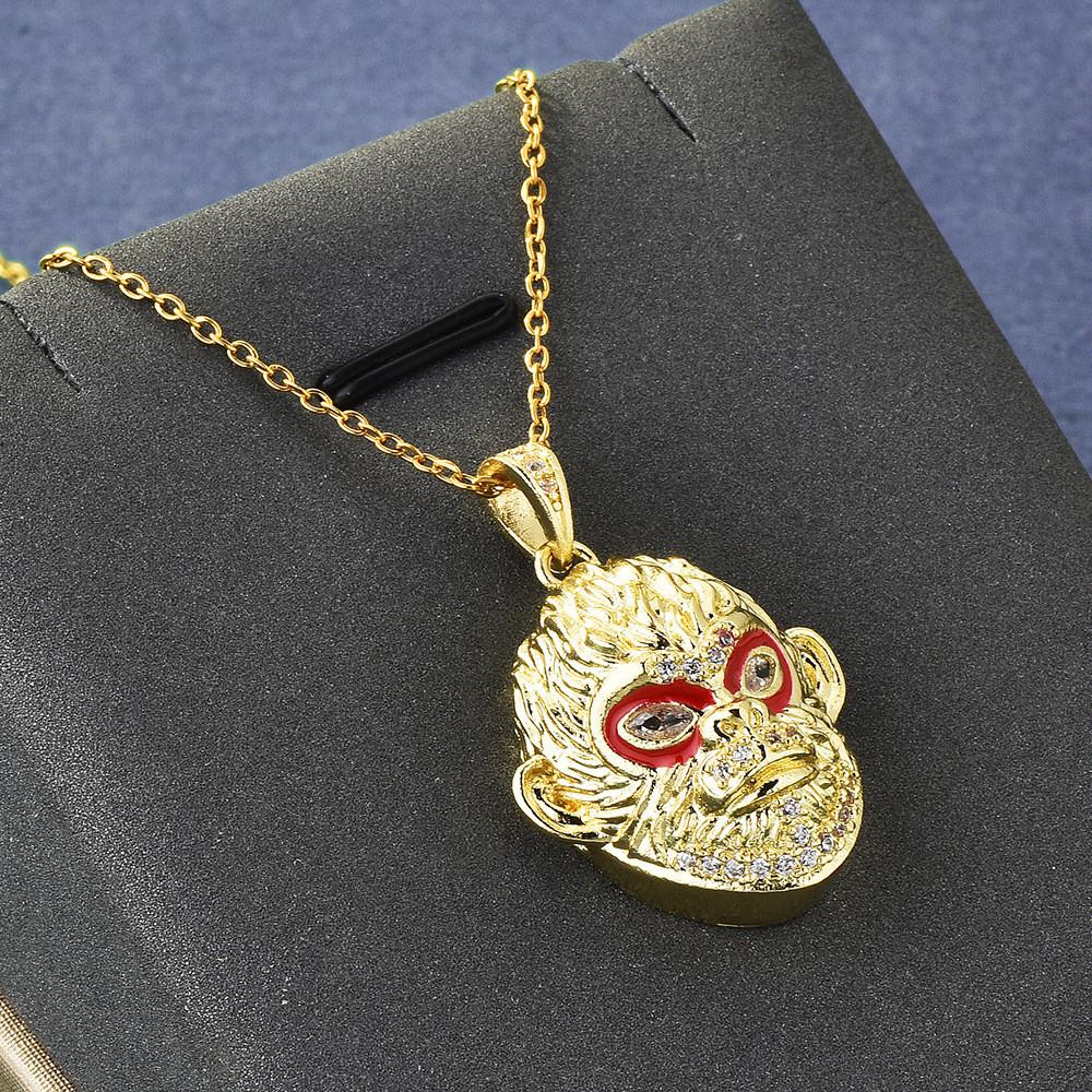 Exquisite Steel Titanium Black Myth Wukong Pendant Necklace For Unisex With Design Stunning