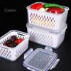 3Pcs Fruit Storage Containers Food Grade BPA Free Large Capacity Good Sealing Easy To Clean Fruit Vegetable Storage Boxes with Lid