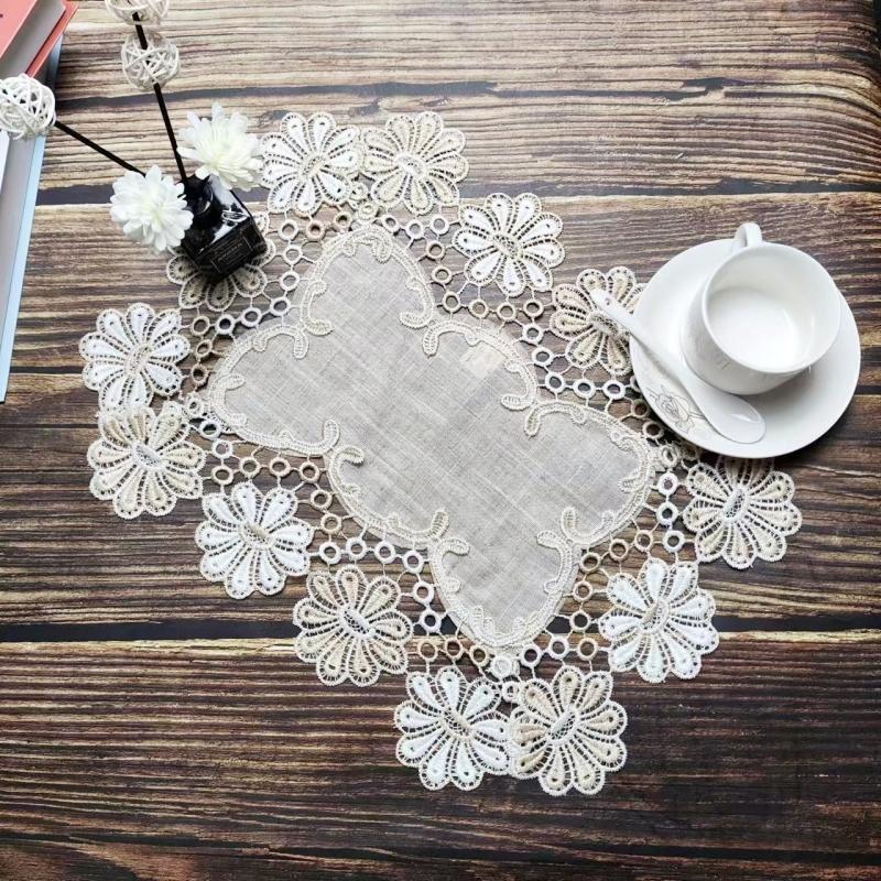 American Patchwork Sewing Linen Rectangular Placemat Coffee Table Mat Laptop Oven Microwave Cover Christmas Wedding Decoration