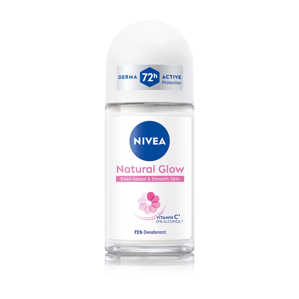 NIVEA Natural Glow Smooth Skin Deodorant Underarm Roll On | 72 H Even Toned,Smooth & Bright Underarms | 50 Ml