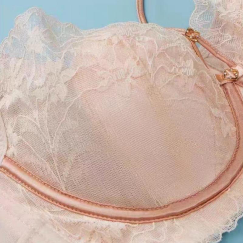 Memory Ring Sexy Lace Ultra-Thin Crystal Cup French Lingerie Large Adjustable Sexy Bra