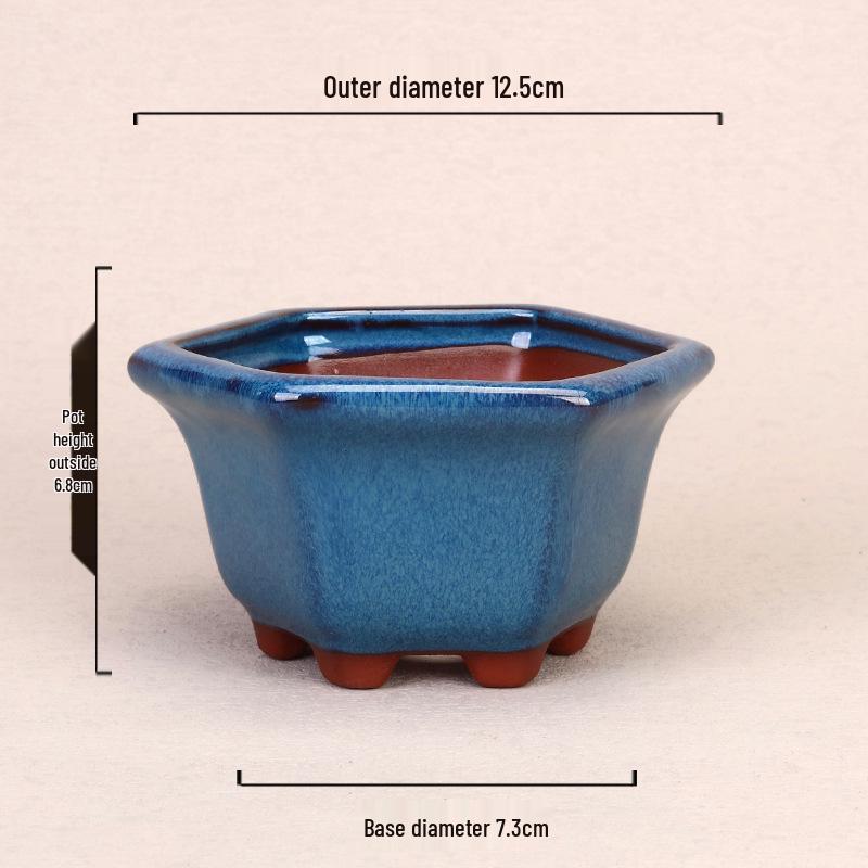 Purple Clay Glazed Succulent Flower Pot for Office Desktop