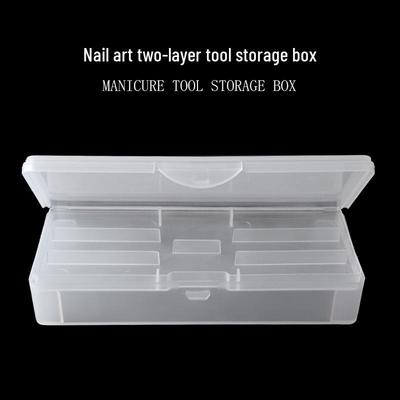 Nail Art & Jewelry Frosted Double Layer Storage Box with Detachable Compartment.