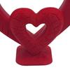 Yousheng 3D Printed Love Heart Figurine, Hollow Double Red Love Heart Statue, Heart Shape Desktop Decoration, Romantic Gifts for Valentines Day