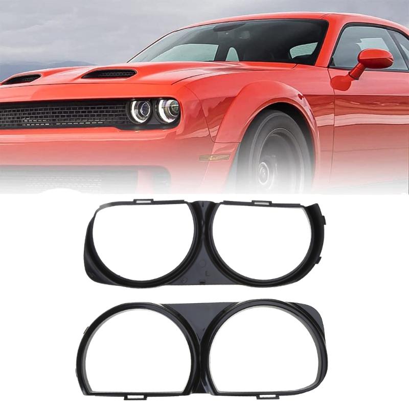 Upgraded Headlights Frame Replacement Front Lamp Headlight Bezel Set Easy Installation Suitable for -Challenger