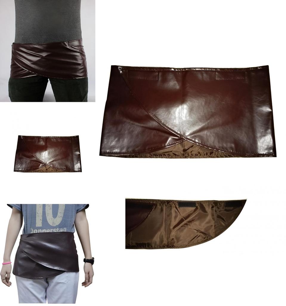 Dark Brown Game Role Playing Anime Character Imitation Mini Skirt Velcro Design