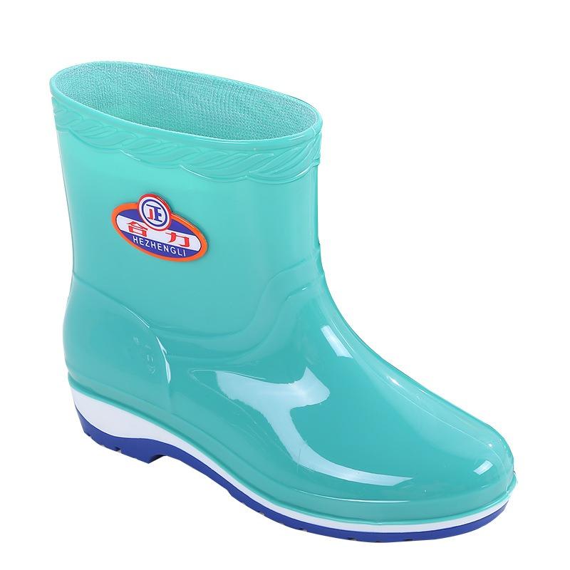 Fashion Adult Rain Shoes Women's Summer Non-slip Warm Water Boots Medium Tube Work Water Shoes Women's Fashion Rubber Shoes Overshoes