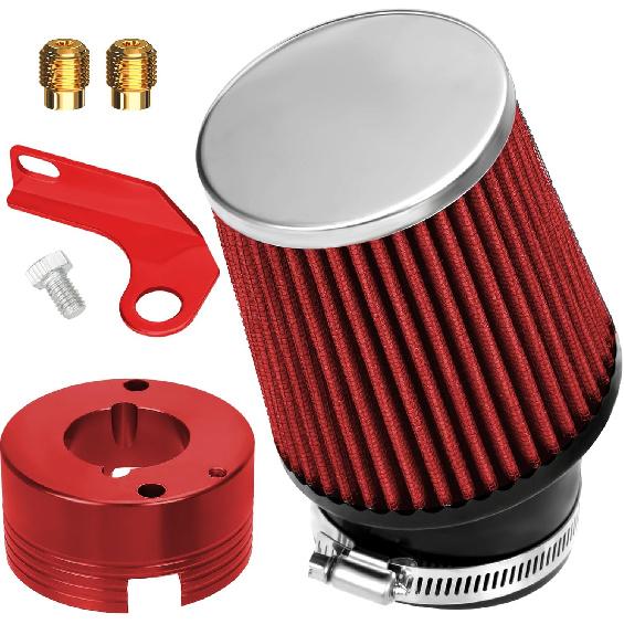 

YOXUFA 62mm Mini Bike Air Filter Adapter Stage1 For Predator 301cc 420cc GX340 GX390 11 13Hp Clone Engine Go Kart Golf Carts Mud Boats Lawnmowers червоний