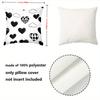 2D Flat Printing Black And White Heart Pattern Decorative Throw Pillows Polyester Pillowcase, Sofa Decorative Cushion Cov