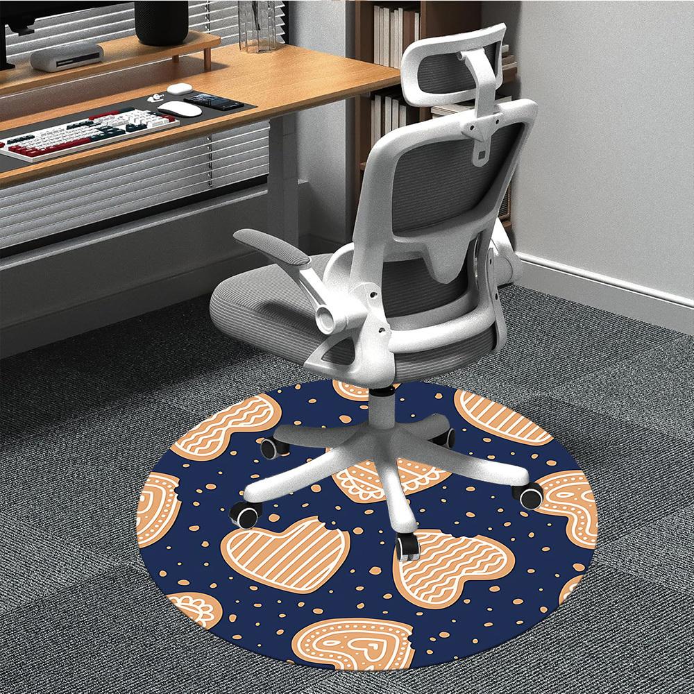

1pc Heart Cookies Pattern Chair Carpet for Office Non-Slip, Rug for Office, Room, Good Gift for Family or Friends, yy251226145 80cm by 80cm