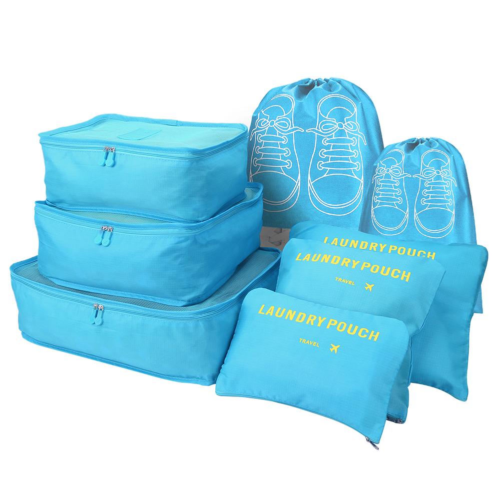 8/6Pcs Travel Organizer Set Folding Storage Bags Wardrobe Cube Suitcase Packing Luggage for Clothes & Shoes