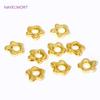 Mode 18K Gold Plated Messing Blumenform Abstandshalter Perlen Für Armbandherstellung, Metall Lose Perlen DIY Perlen Schmuckzubehör