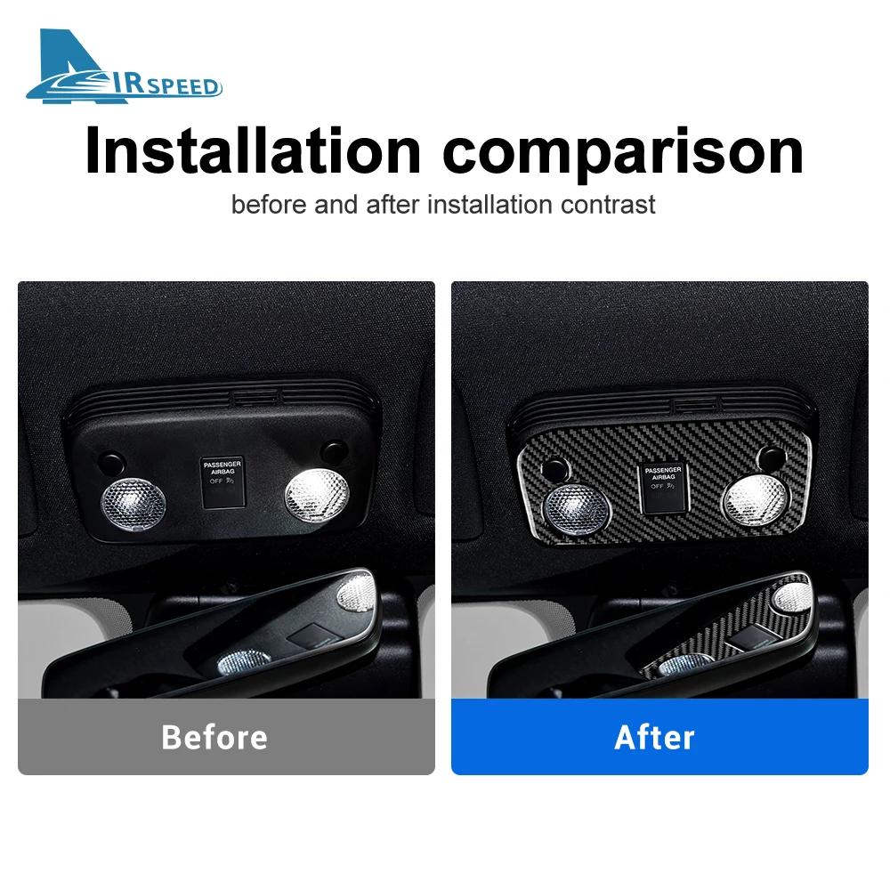 For Ford Mustang 2015-2022 Carbon Fiber Interior Reading Light Cover Trim Sticker Scratch Resistant Protective Accessories