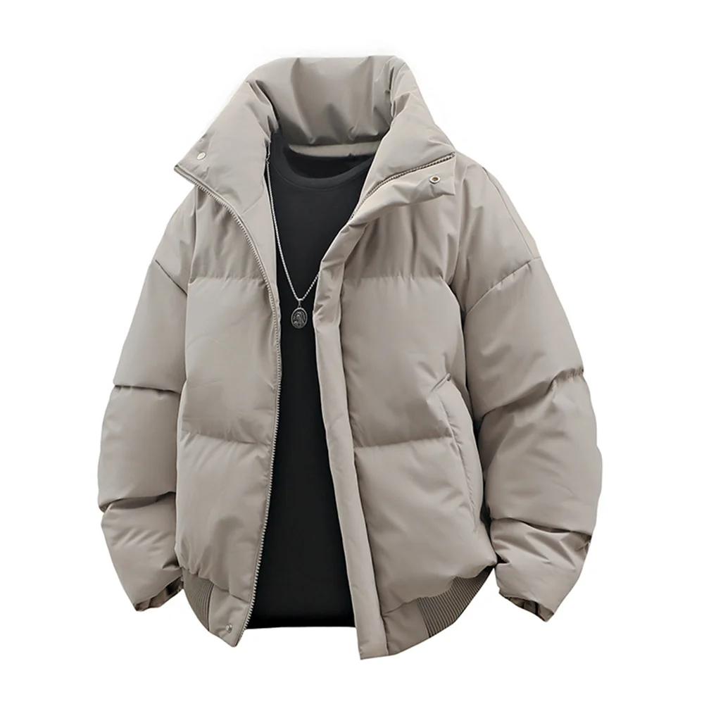 Outdoor Fashion Multi-functional Padded Jacket Men High-quality Zipper Cotton Lined Puffer Jackets Korean Men's High Neck Parkas