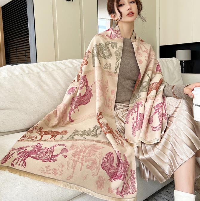 New Arrival Women'S Scarl Thickening Warm Pashmina Cashmere Scarf Female Autumn Winter Soft Scarf Shawl Multipurpose Blanket