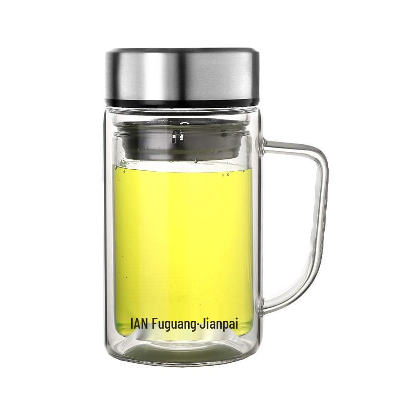 Fuguang Double-Layer Glass Office Tea Cup with Filter