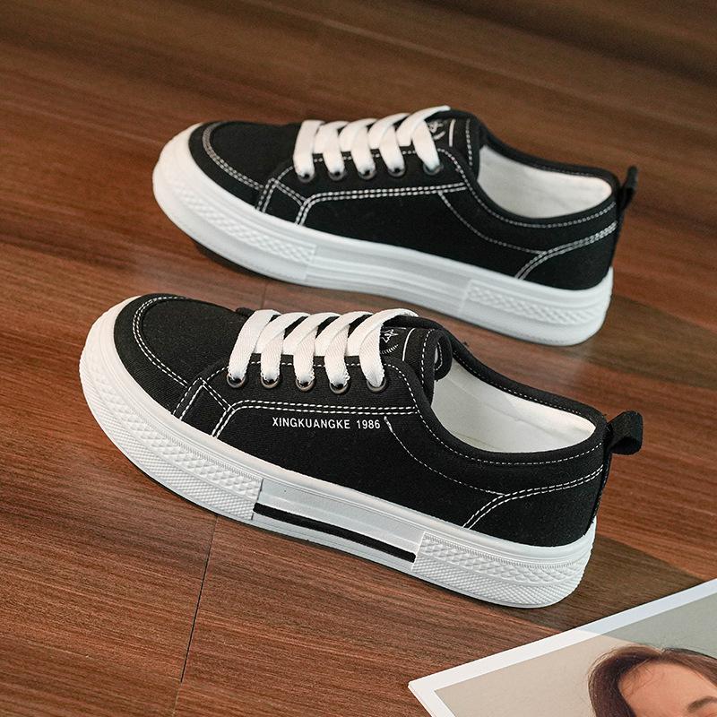 Fashion Comemore 2024 Spring New Canvas Shoes Women Flat Sports Leisure Women Shoe Soft Bottom Comfortable Black Cloth Shoes Sneakers 40