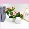 Romantic Rose Bonsai Artificial Plant For Valentines Day Gift And Indoor Decoration With Durable Material