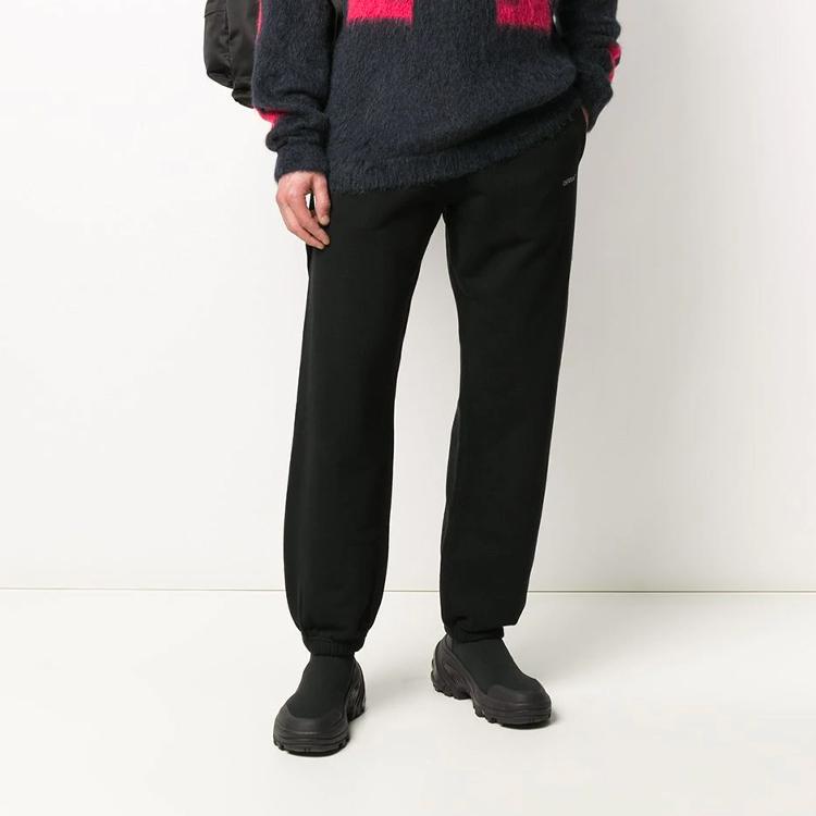 Off-White Fw20 Arrow Letter Print Knit Sweatpants Men Bottoms Black OMCH029E20FLE0061001