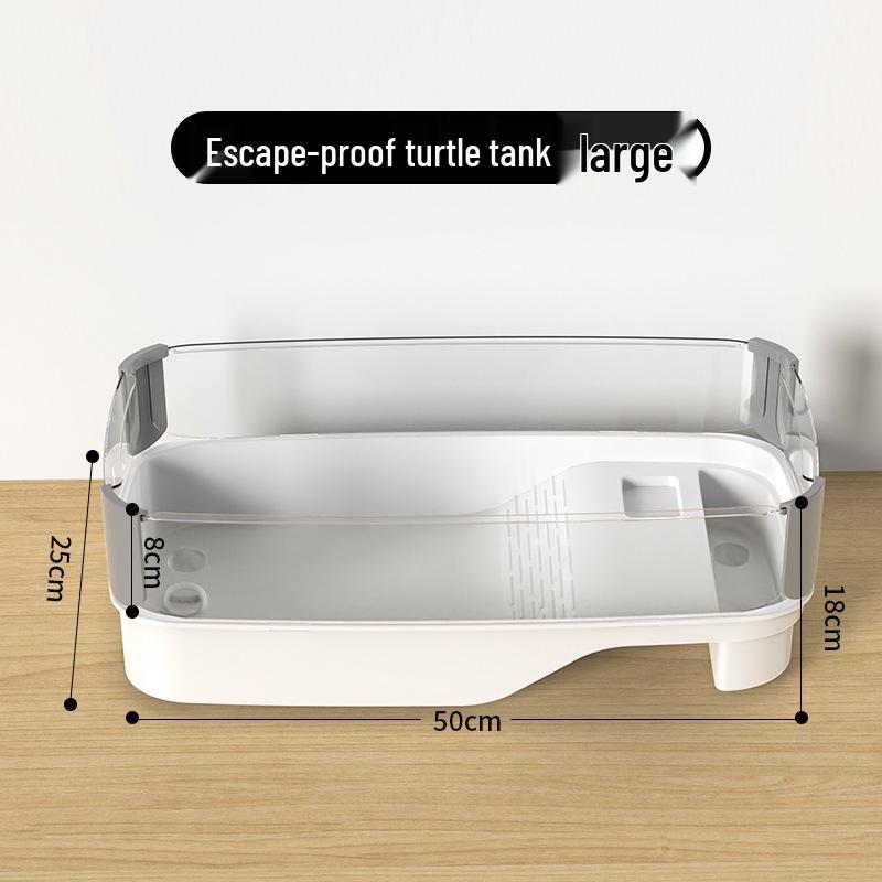 Turtle Tank with Basking Platform - Ideal for Brazilian Turtles, Living Room Display, or Small Home Use