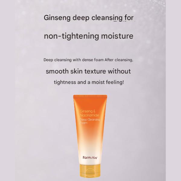 FarmStay Ginseng & Niacinamide Cleansing Oil (300ml / 10.14 Fl.oz.),  Deep Cleansing Foam (180ml / 6.08 Fl.oz.) (7 Options)
