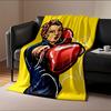 Retro Boxing Woman Blanket for All Seasons Blanket Lunch Break Throw Gift