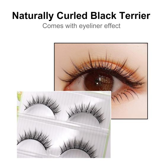 Yousheng 3 Paar Falsche Wimpern Natürlich Bequem zu Tragen Faser Gekreuzt Make-up Extensions Augenwimpern für Ankleideraum