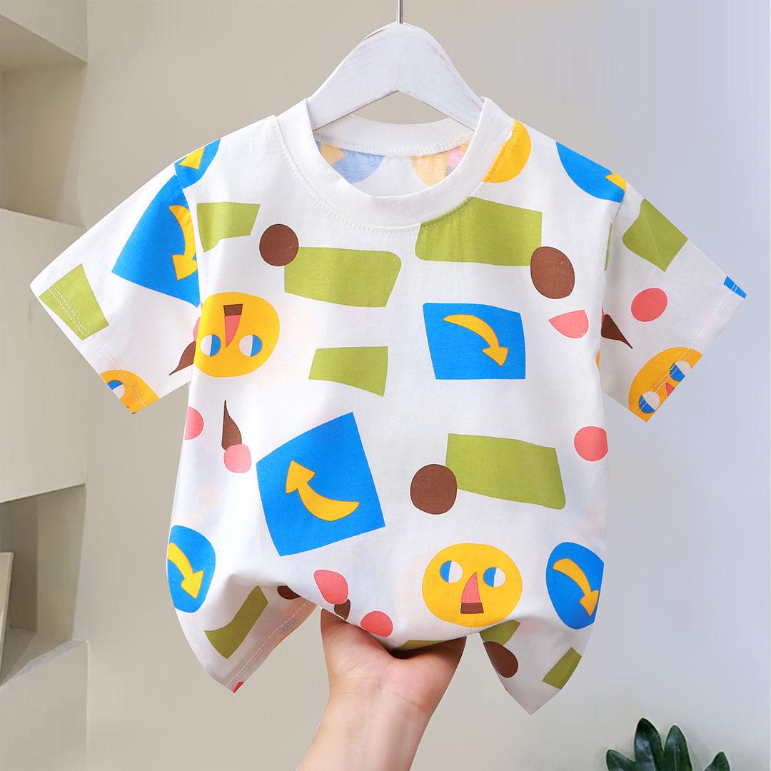 

Детская футболка с короткими рукавами из чистого хлопка, летняя базовая рубашка с коротким рукавом для мальчиков, летняя футболка с коротким рукавом для девочек 130