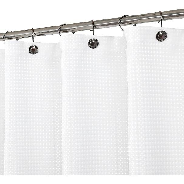 WEST LAKE Waffle Weave Grey Shower Curtain Ombre Water Resistant Hotel Spa Bathroom Decorative Shower Curtain with Grommet No Hook Machine