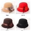 Dámský retro fedora klobouk ze vlněné plsti se širokou krempou ZHENYUEQI