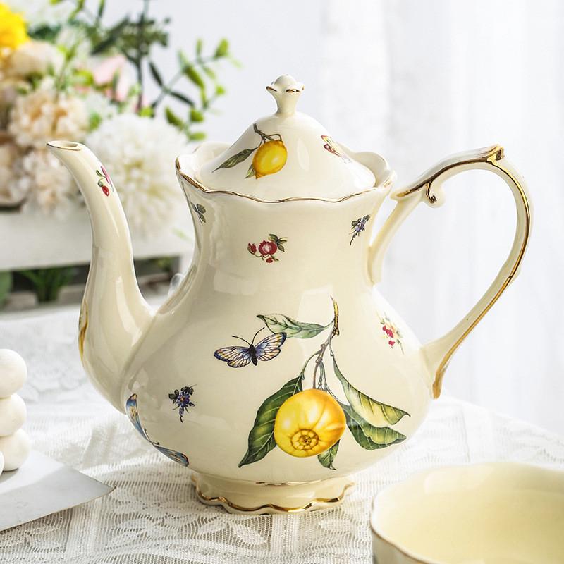 Hot Sale Ceramic Teapot European and American Pastoral Style Home Office Afternoon Tea Service Tea Pot Cafe Coffee Pot