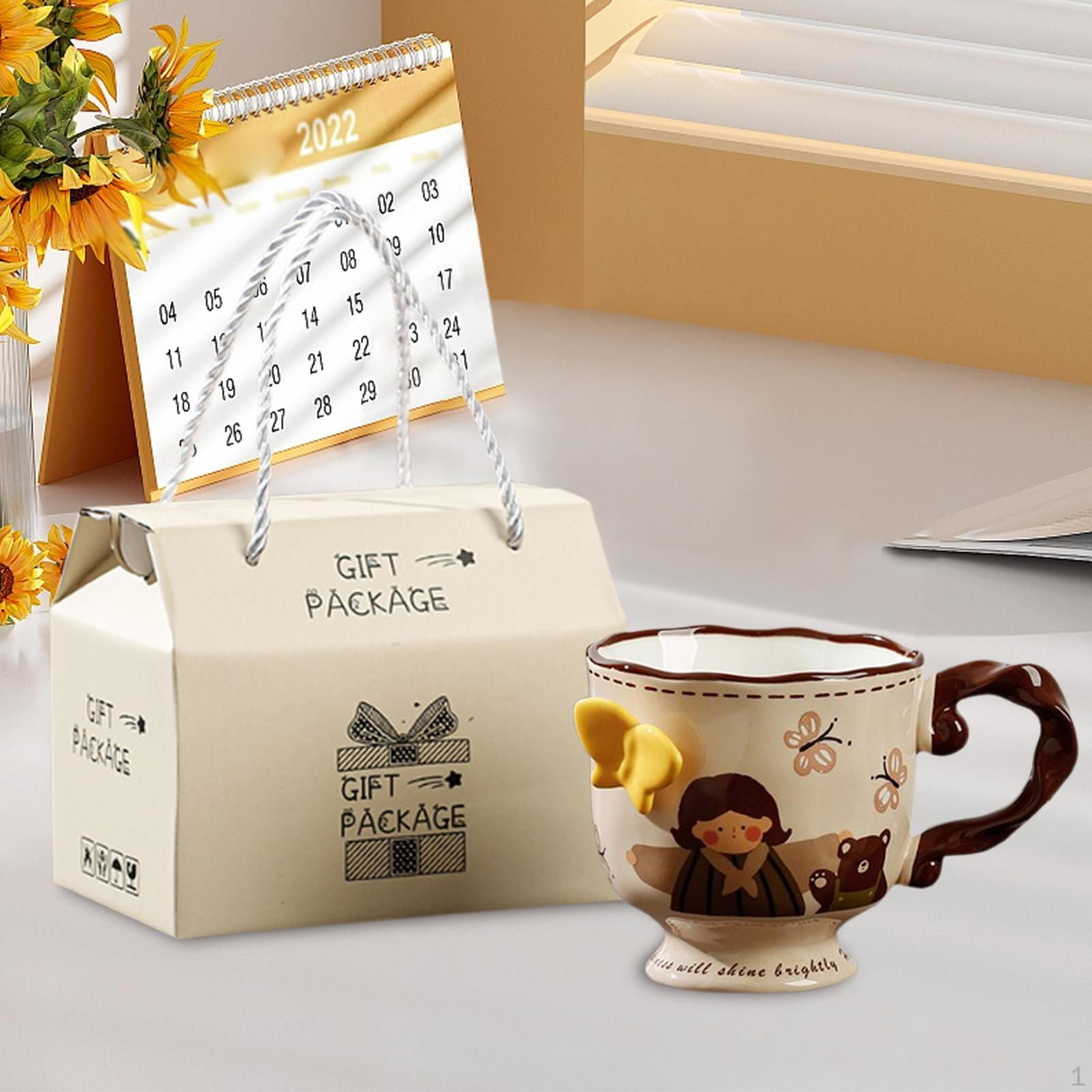 

Керамическая кофейная кружка с подарочной коробкой, 13,5 стаканов для чая и кофе, идеальный подарок для женщин Style D