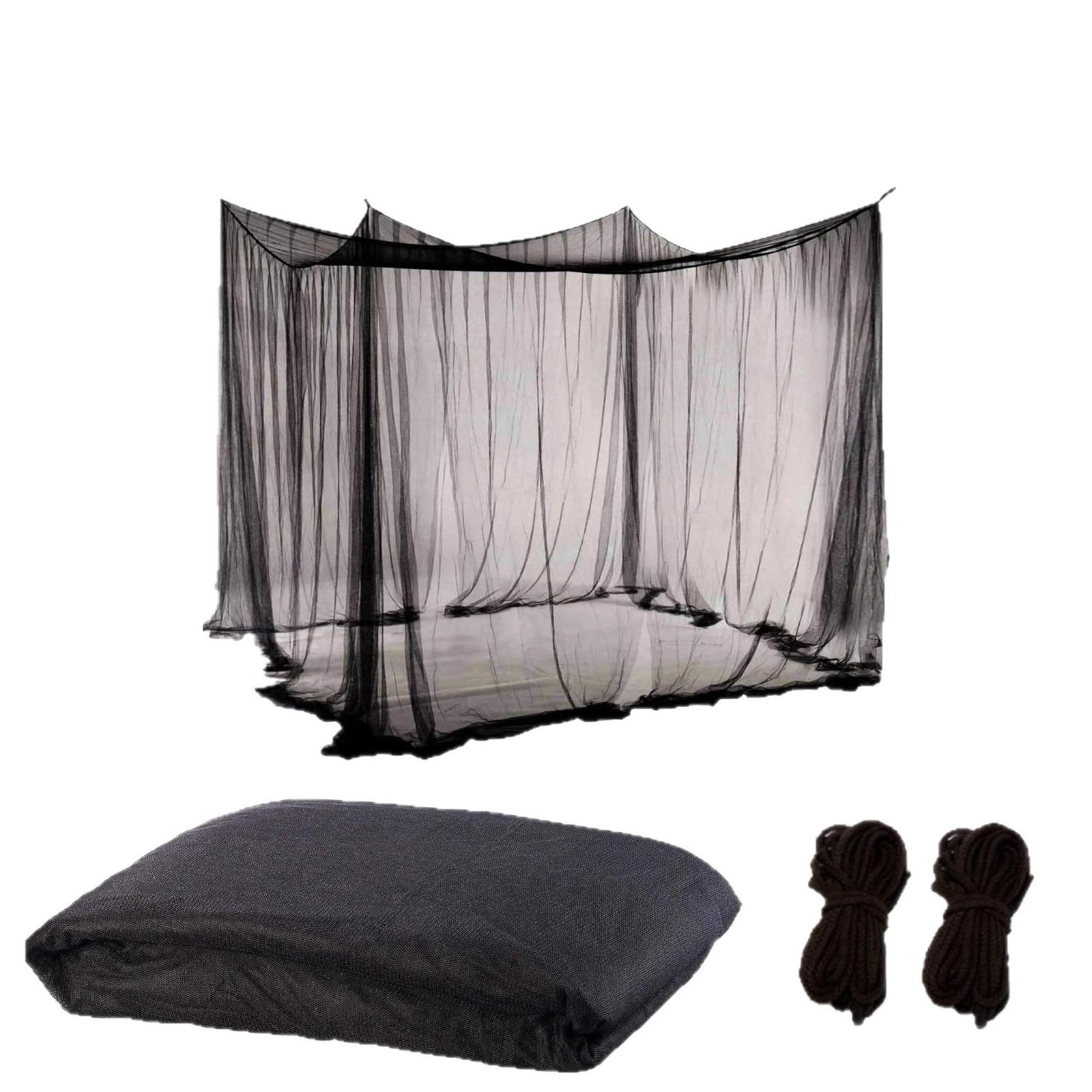 Extra großes Moskitonetz für den Außenbereich, 3M quadratisches Baldachinzelt für Camping, Terrasse, Garten, Picknick, Pavillon, Insektenschutz-Netzabdeckung One Size schwarz