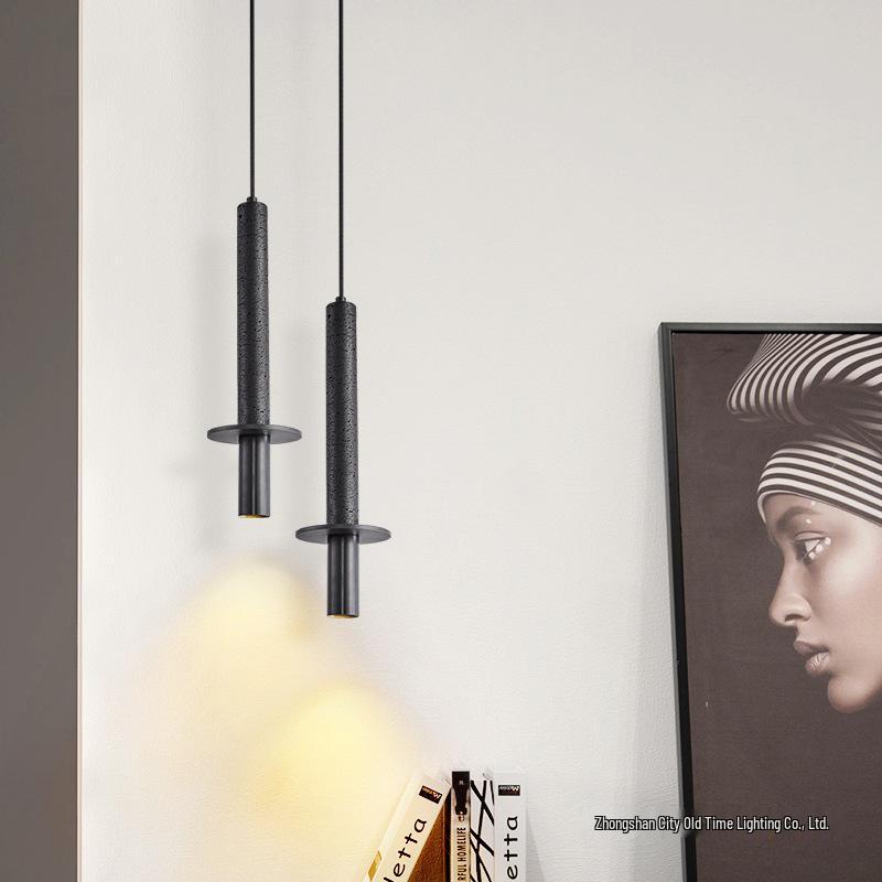 Black Hole Stone Mid-Century Minimalist Pendant Light for Bedroom, Dining Room, or Bar