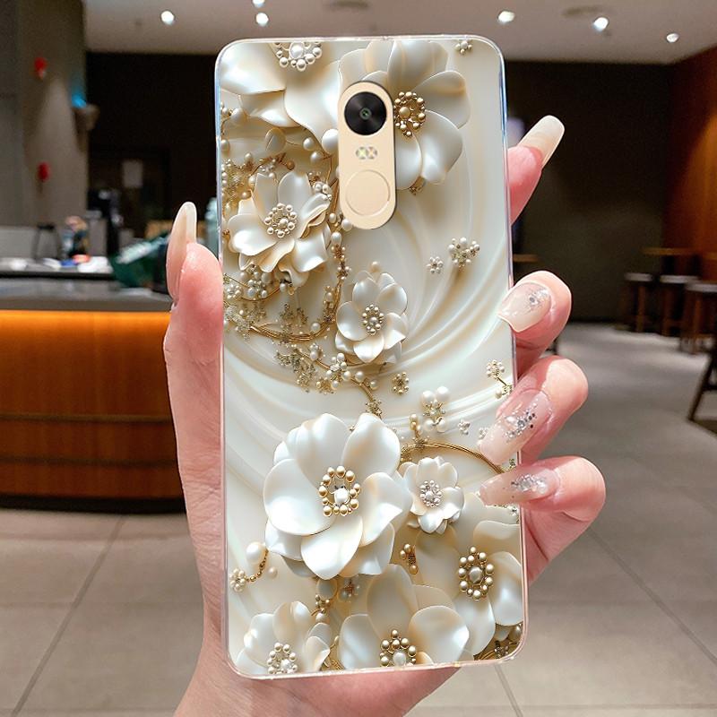 For Xiaomi Redmi Note 4 Case Clear Luxury Butterfly Flower Soft TPU Silicone Phone Cover For Redmi Note 4X Transparent Case