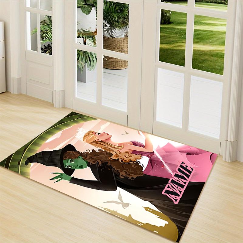 Custom Name Witch Princess Adventure Carpet Rug Customizable Soft Washable Anti-Slip Home Living Room Sofa Mats Personalized Rug. 0909336