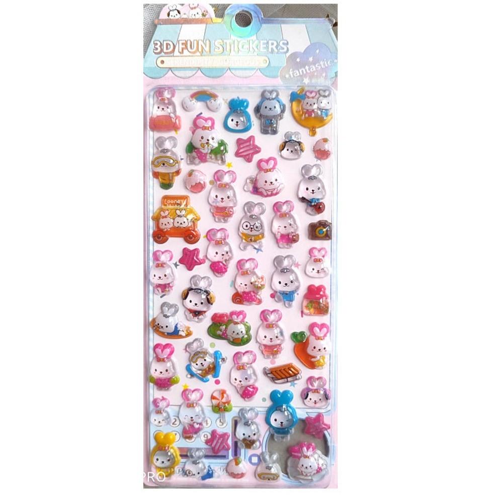 4-Piece 3D Embossed Crystal Animal Fun Stickers - Decorative Decals for Kids, Notebooks & Phone Cases BulingBulingStickers Store