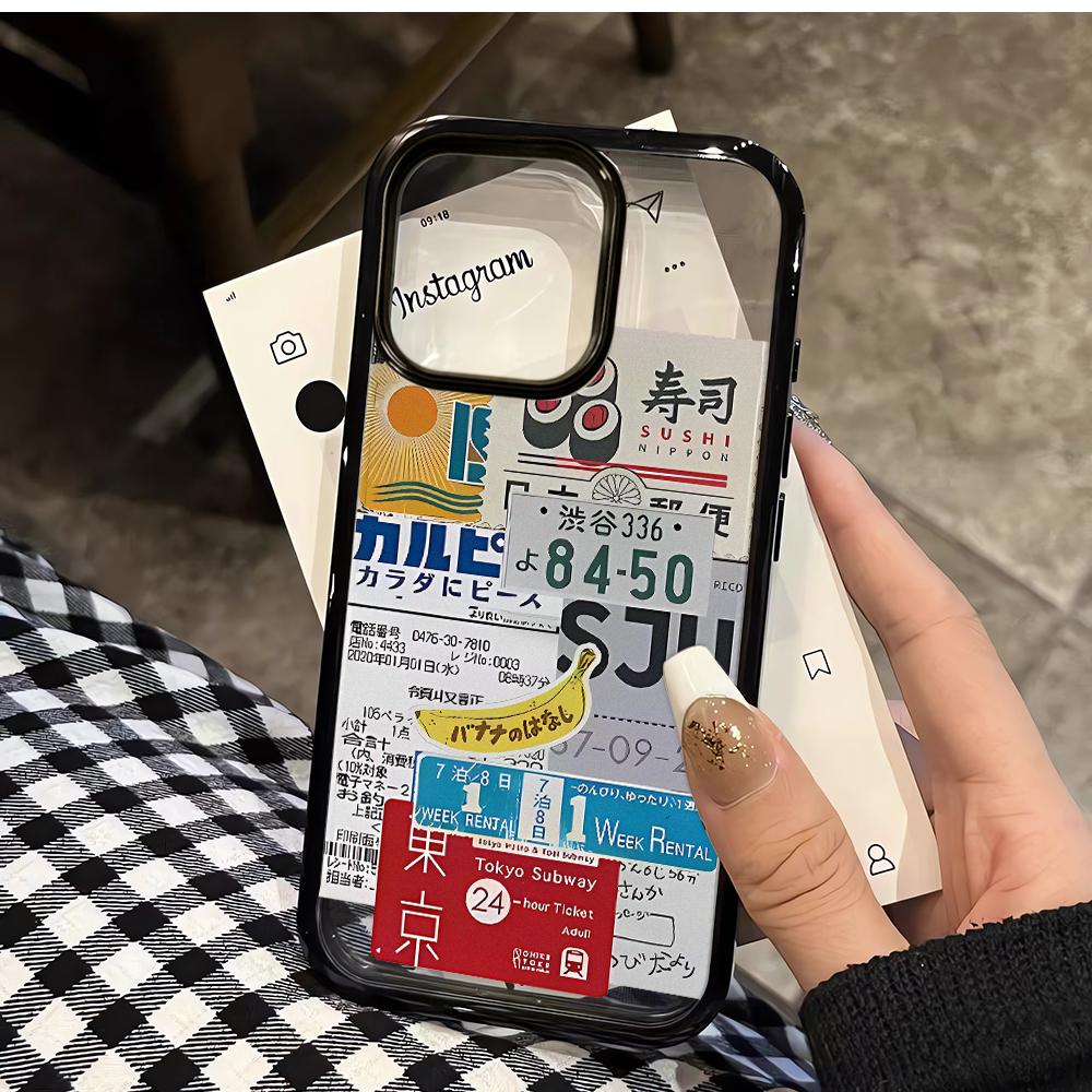Japanese Collage Clear Silicone Case For Iphone 12 14 Plus 11 16 13 17 15 Pro Max Anti-Yellowing Slim Protective Cover