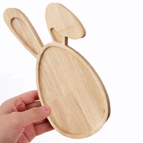 Wooden Rabbit Serving Tray Animal Charcuterie Platters Novelty Appetizer Platter for Cheese Fruit Heart-shaped Food Platter for Parties